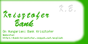 krisztofer bank business card